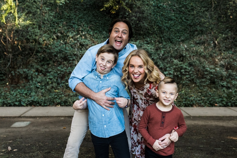 Family poses during Bay Area holiday mini session